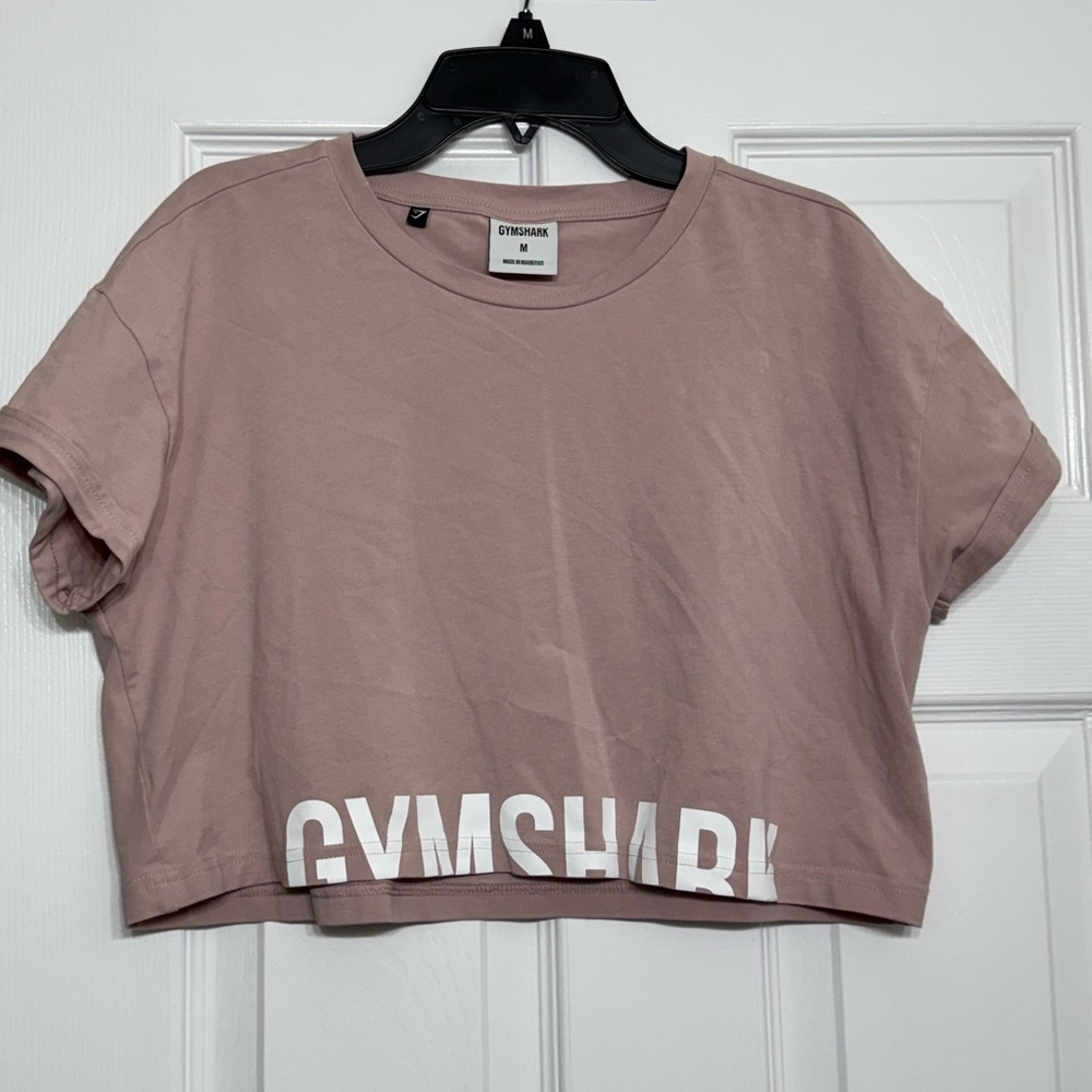 Gymshark cropped workout lounge top shirt mauve medium